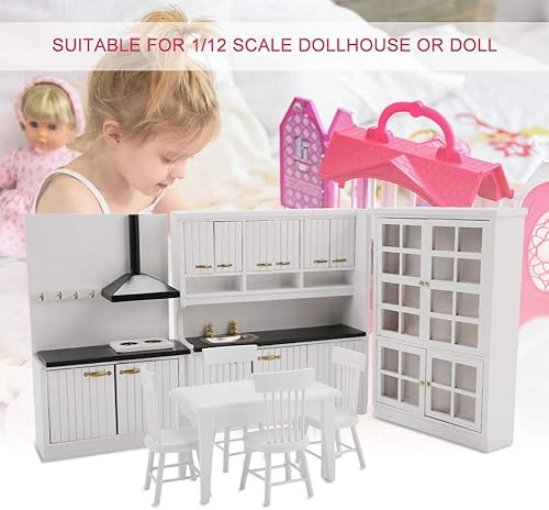 Miniatura 4 de Juego de muebles de cocina, casa de juegos de juguete 1/12 casa de muñecas en miniatura para cocina/comedor kit de decoración de muebles