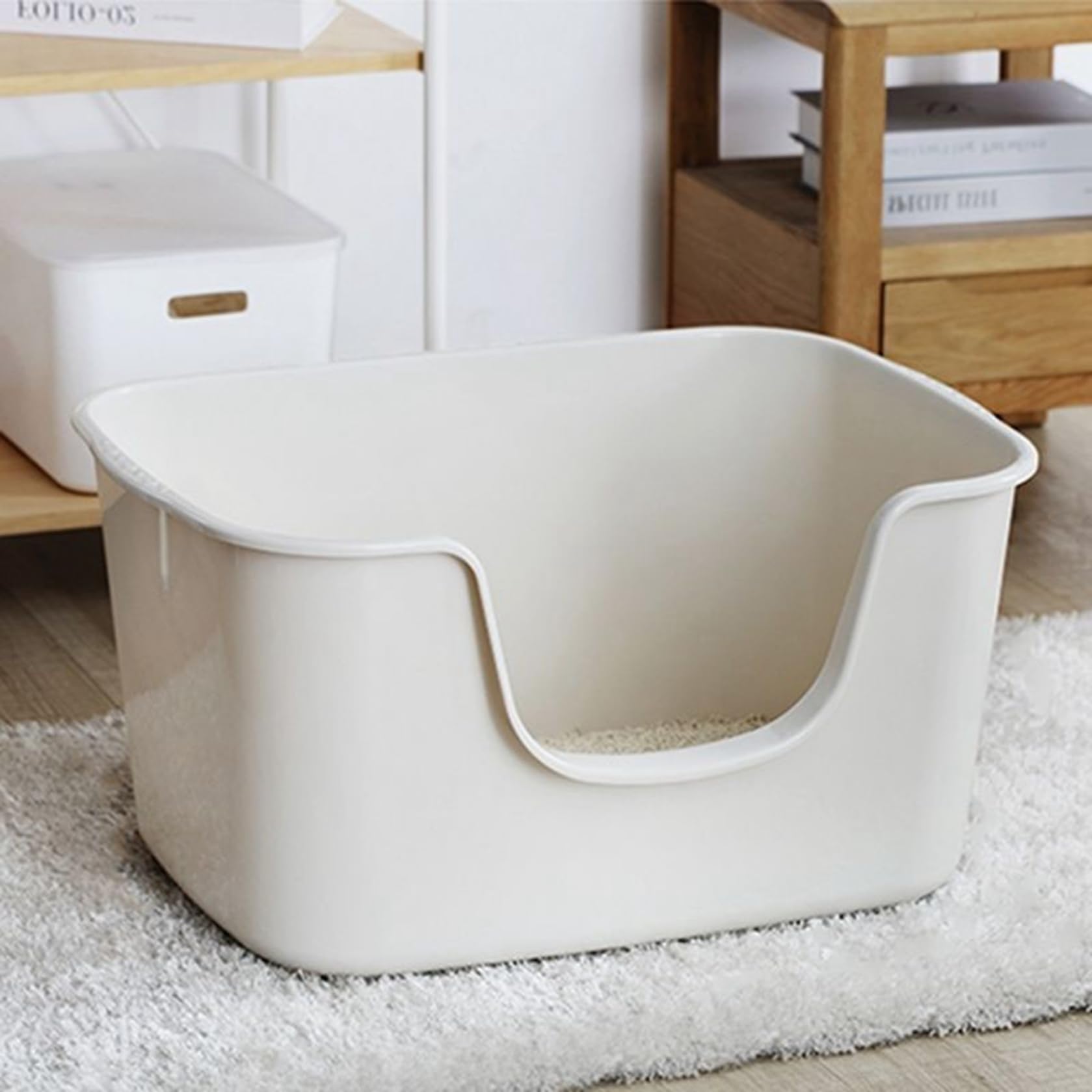 Amazon | 超大型猫用トイレ 半密閉型 猫 トイレ 64*42*33cm オープン