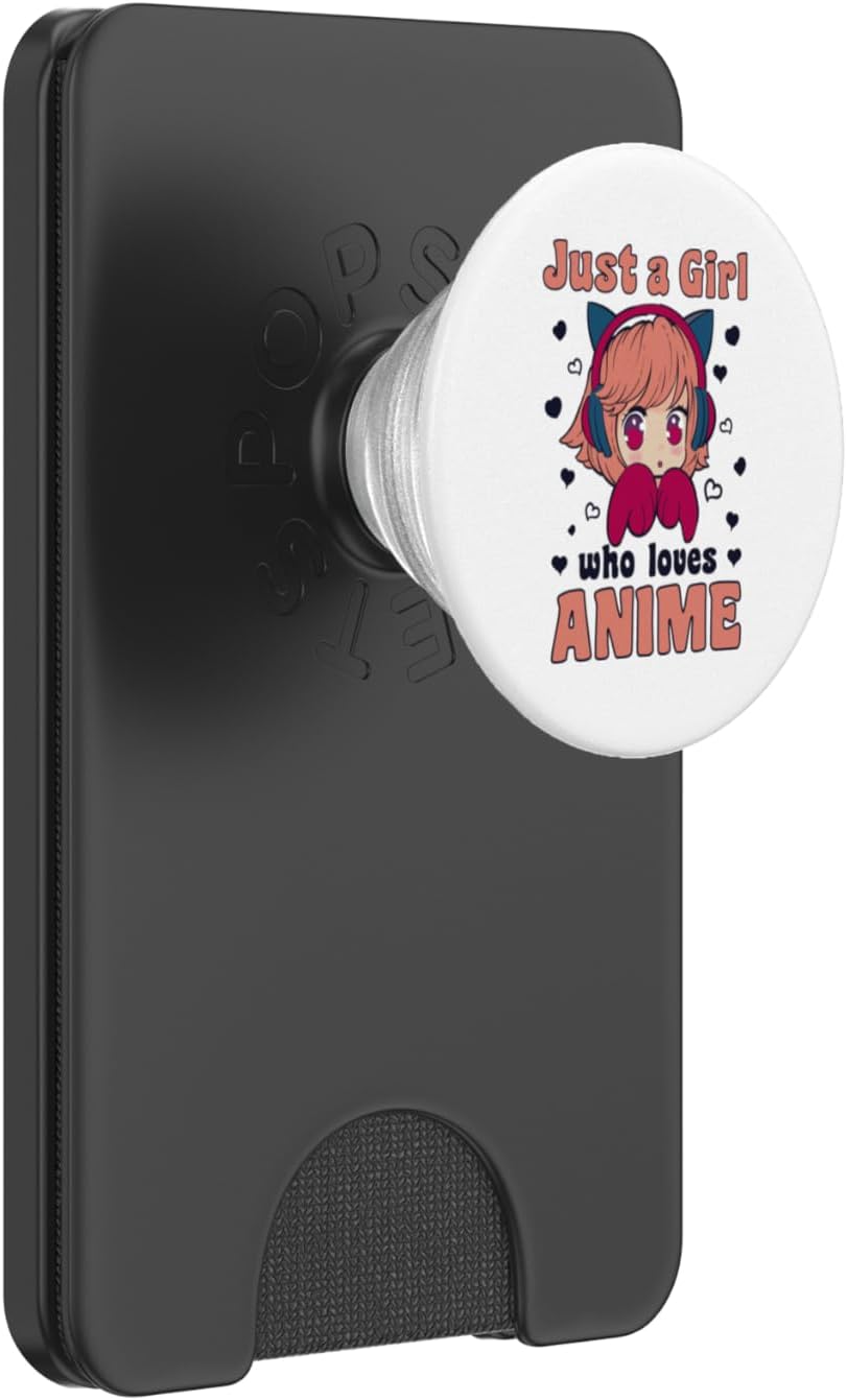 Just A Girl Who Loves Anime Girl Teens Gift PopSockets PopWallet for MagSafe