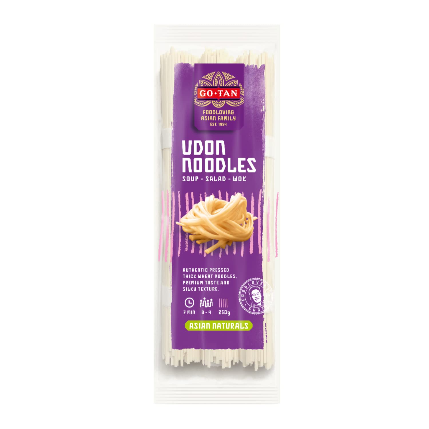 Go-Tan | Fideos Udon Japoneses | Pasta Típica Japonesa | Harina De Trigo Blando - 250 Gr