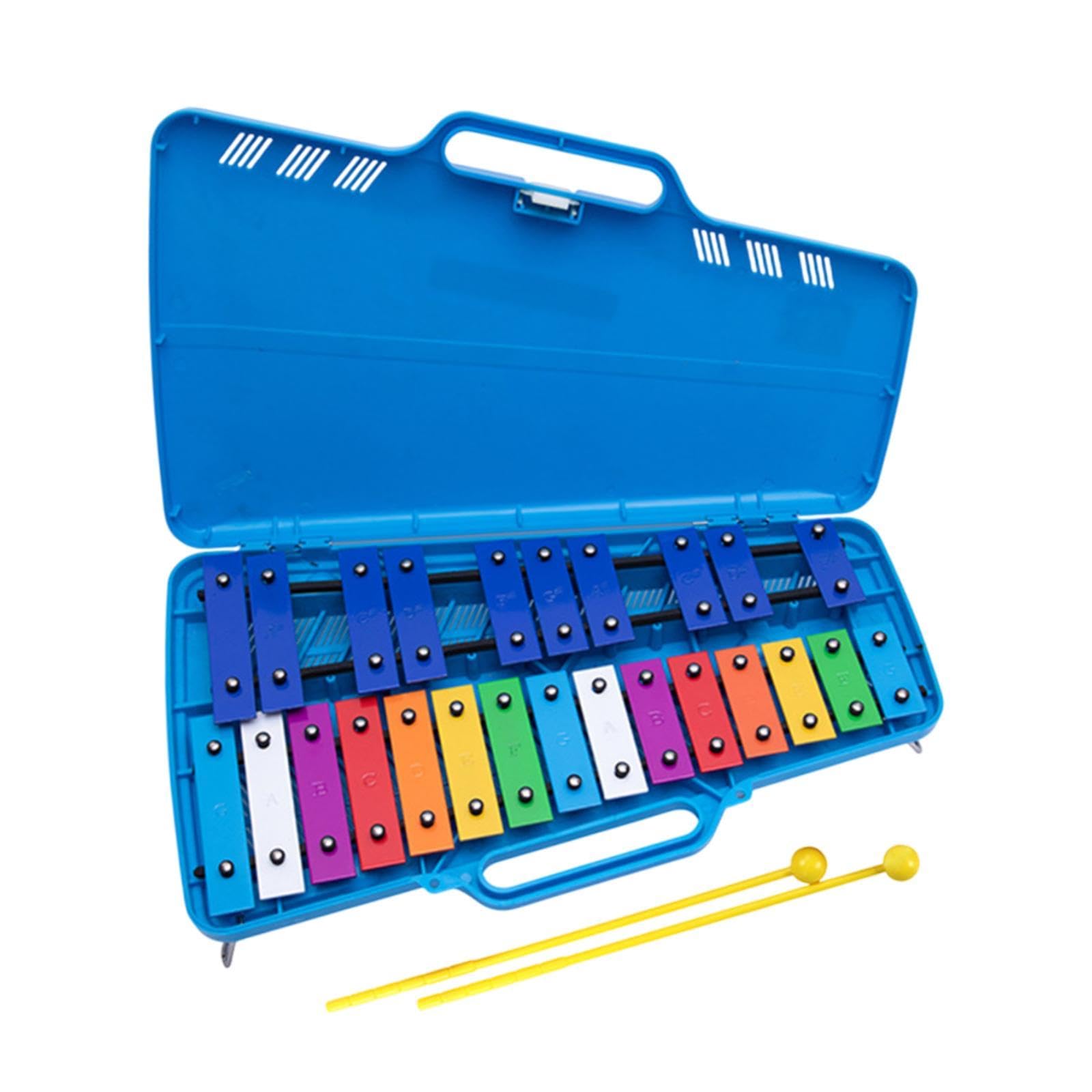 Generic Xilófono para Niños, Juguete Educativo Musical para Motricidad Fina, Aprendizaje Temprano, Xilófono de 25 Notas, Carillón para Banda Infantil, Azul