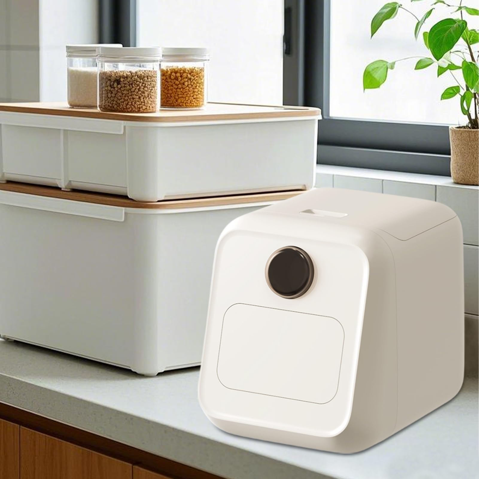 Contenitore per Riso Contenitore per Cereali con Misurino | Contenitori Ermetici per Farina da Cucina per Cereali Organizzazione Dispensa e Congelatore