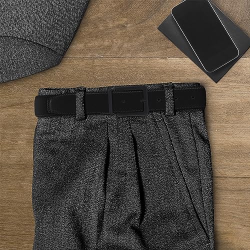 Cinto Masculino em Couro Social Classic (Preto, Fivela Preto Fosco)