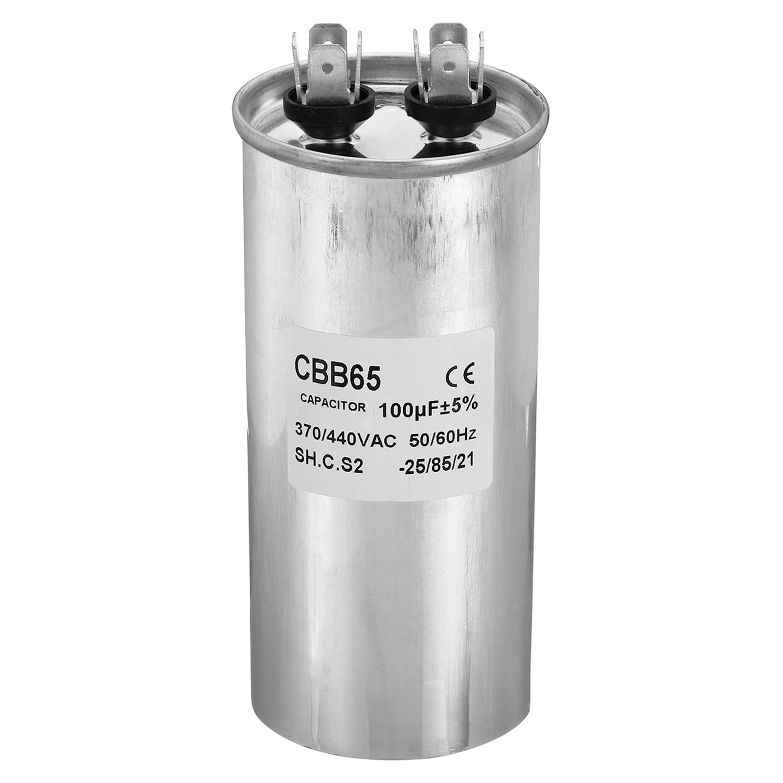 PATIKIL Condensatore Di Marcia CBB65 100uF 450V AC - Custodia In Alluminio Per Aria Condizionata E Compressore