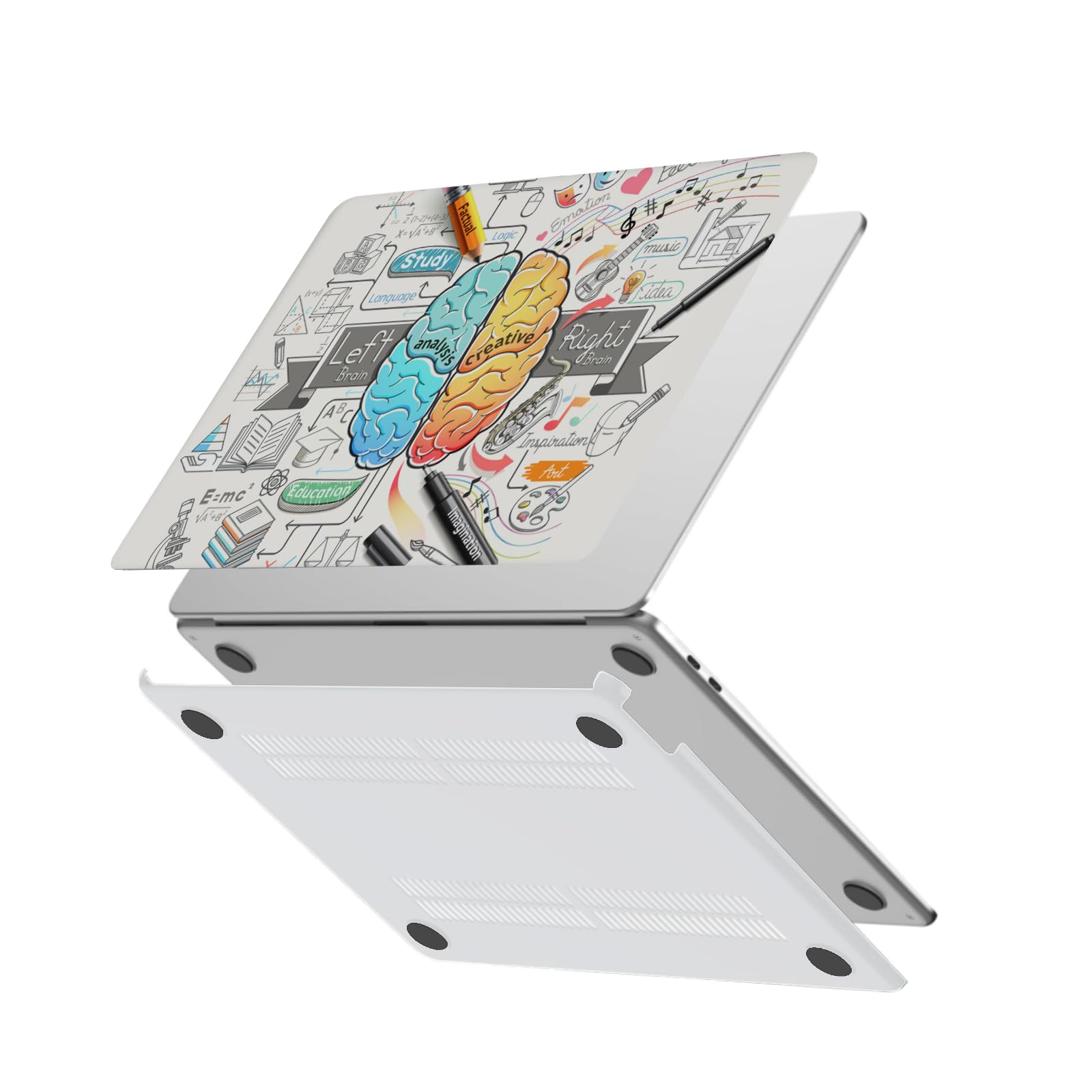 Funda Protectora para MacBook Air 13 Pulgadas M5 M4 M3 M2 A3240 A3113 A2681 Carcasa Dura para Macbook Air 13,6" 2025 2024 2022,Estuche Cover Dura Fina,Cerebral Izquierdo y Derecho