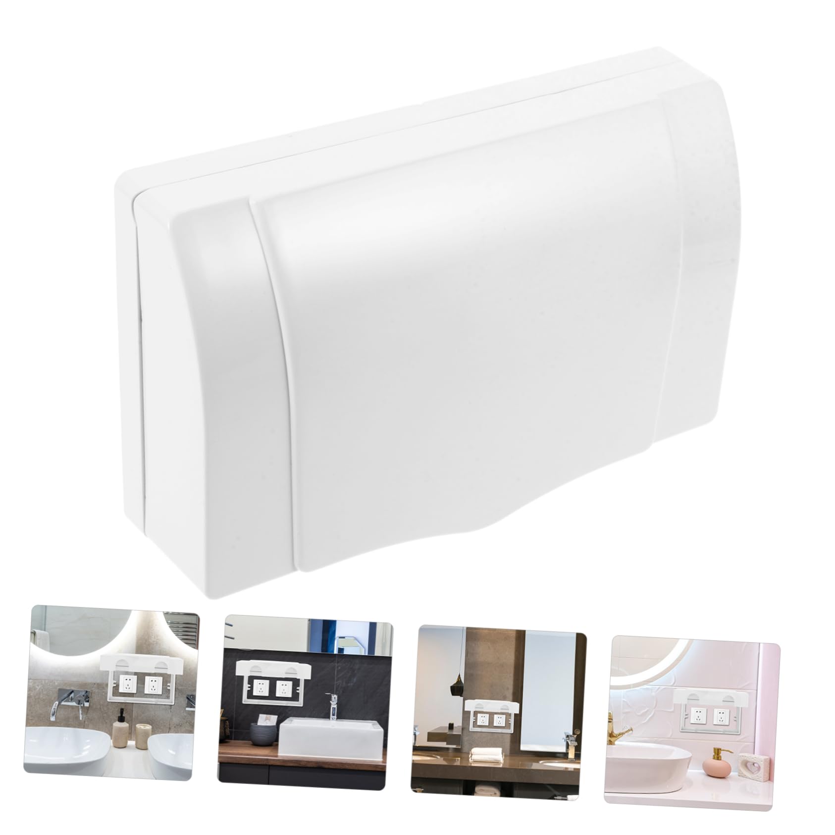 Ciieeo 5 Pièces Cache-prise étanche couvertures de sortie bébé imperméabilisant protection mur sûr sobre étanche de salle de bain protecteur de prise de Plastique blanche