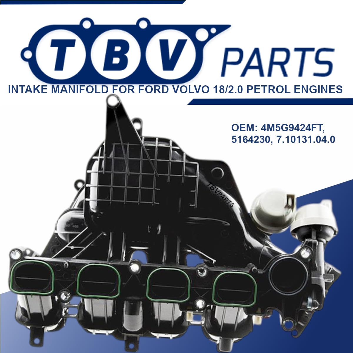 Colector de admisión con juntas, compatible con motores 1.8 y 2.0 gasolina y Flexifuel · Referencias OEM 4M5G9424FT, 5164230, 2100040, 7.10131.04.0 · válido para múltiples vehículos compactos