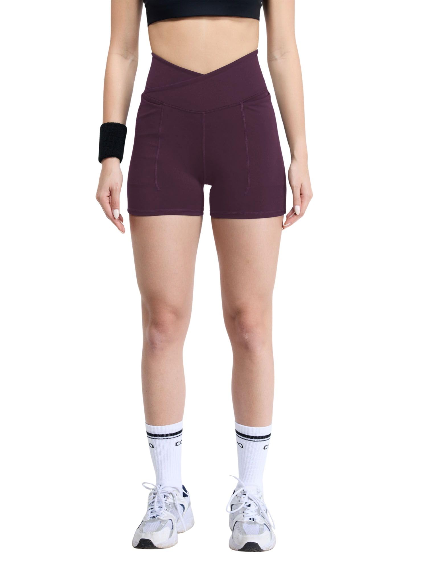 cava Hourglass Workout Shorts – High Waist Sculpting Gym Shorts with V-Waist, Booty Lift Seam, Anti-Camel Toe Gusset & Side Pockets-picture-3