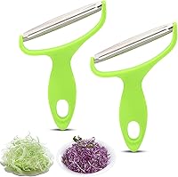 Vista 1 de 2 unids Herramientas de cocina Pelador de boca ancha Verduras Frutas Cuchillo de acero inoxidable Ralladores de repollo ensalada Patata Slicer