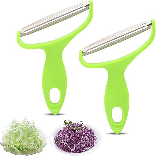 2 unids Herramientas de cocina Pelador de boca ancha Verduras Frutas Cuchillo de acero inoxidable Ralladores de repollo ensalada Patata Slicer