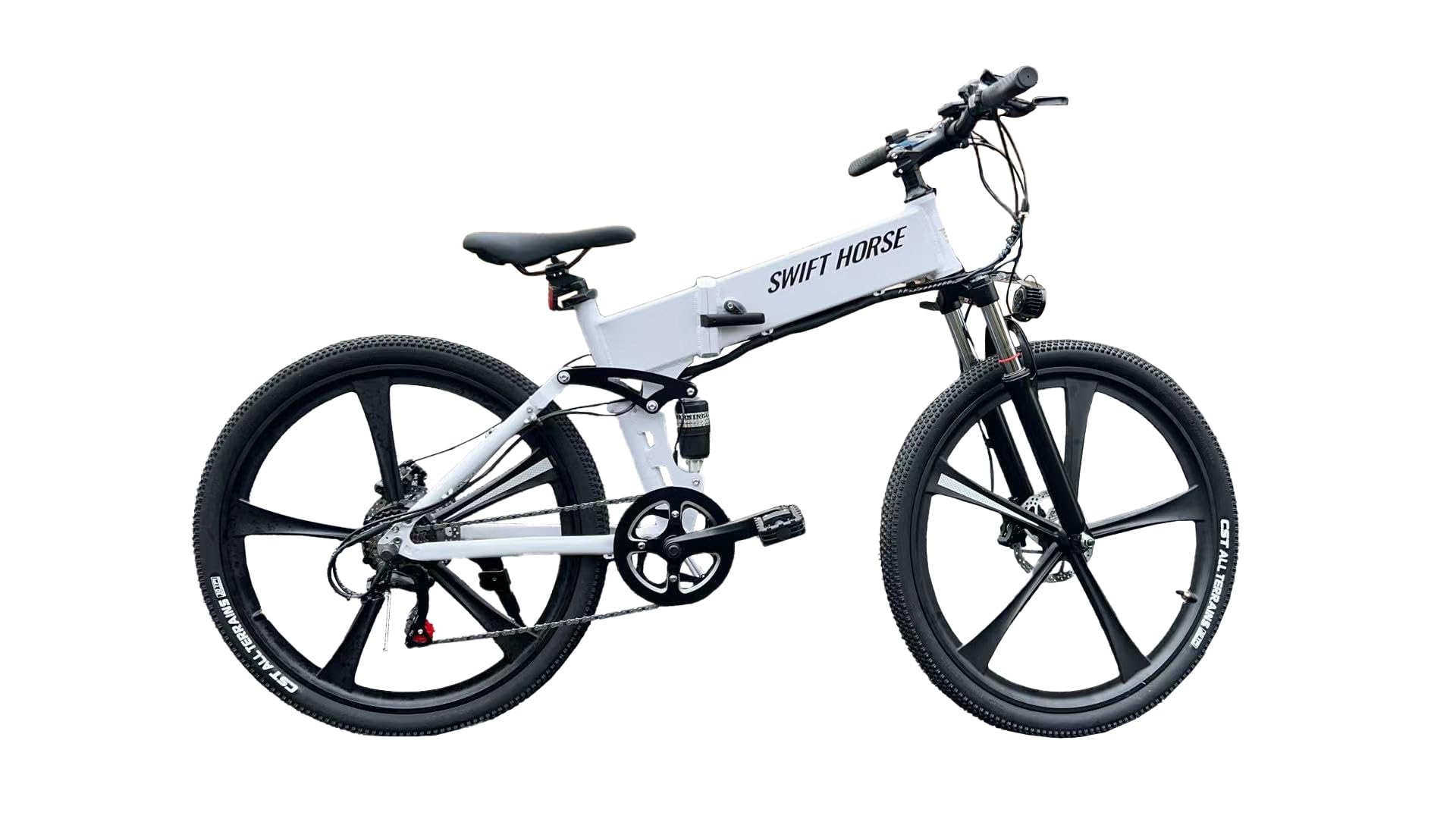 電動アシスト自転車 スポーツタイプ ホワイト(ジャンク品） 折り畳み式マウンテンバイク×電動アシスト自転車 SWIFT HORSE2