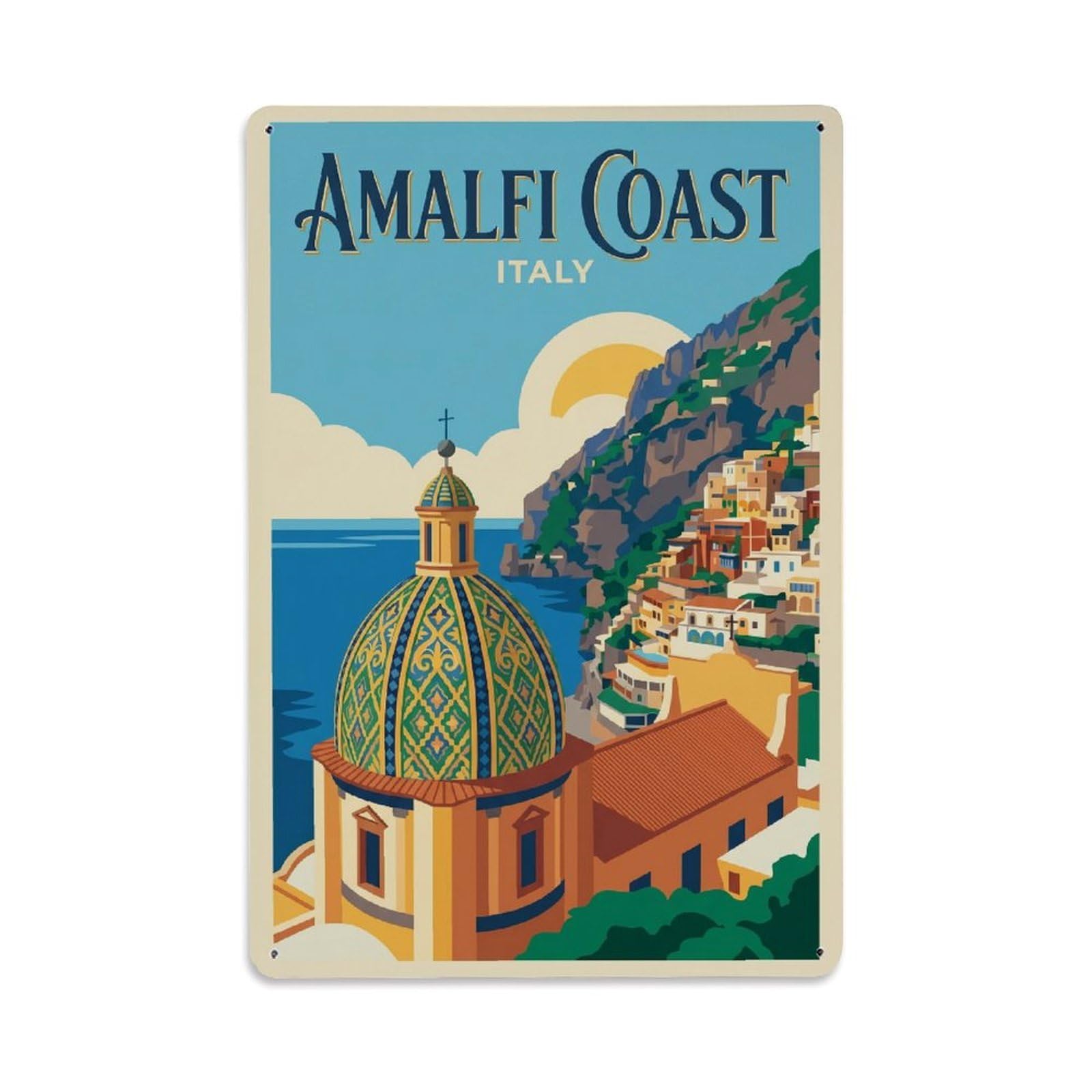 Vintage Travel Cathedral Italy Historic Metal Tin Sign