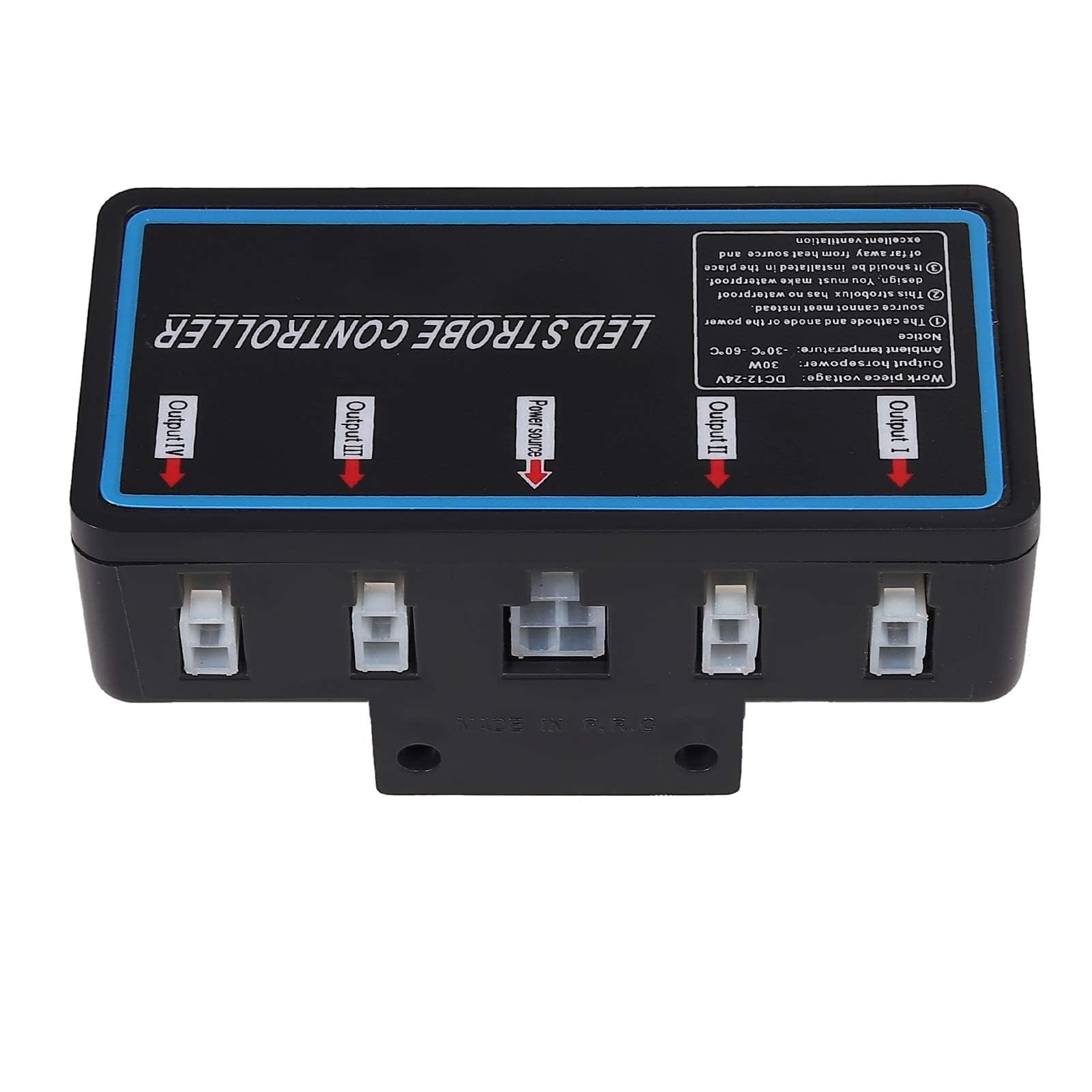 COLFULINE 4X Feux de Pénétration 6LEDs 24W 12/24V Etanche IP65, Avertissement Stroboscopique d’Urgent Orange sur Prise Allume-Cigare 8 Modes Flash pour Véhicules d'Intervention Prioritaire CE ROHS