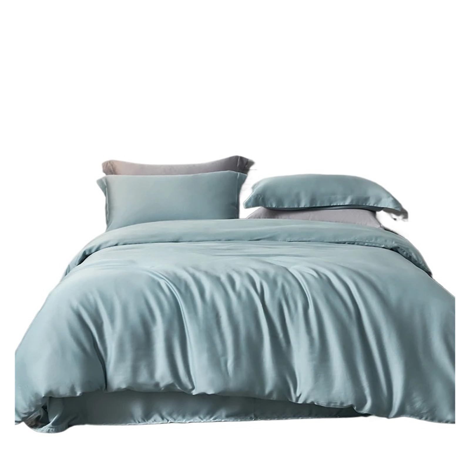 Housse de couette 200x230cm et drap plat doux : parure de lit complète 4 pièces pour adulte