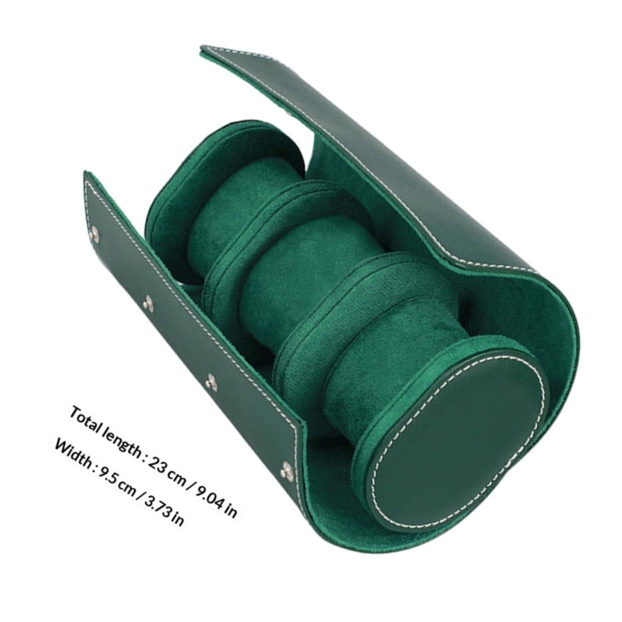 Custodia 3 Scomparti Pratici in Pelle Pu Verde Porta Orologi Organizer Compatto Orologi da Uomo, per Viaggi