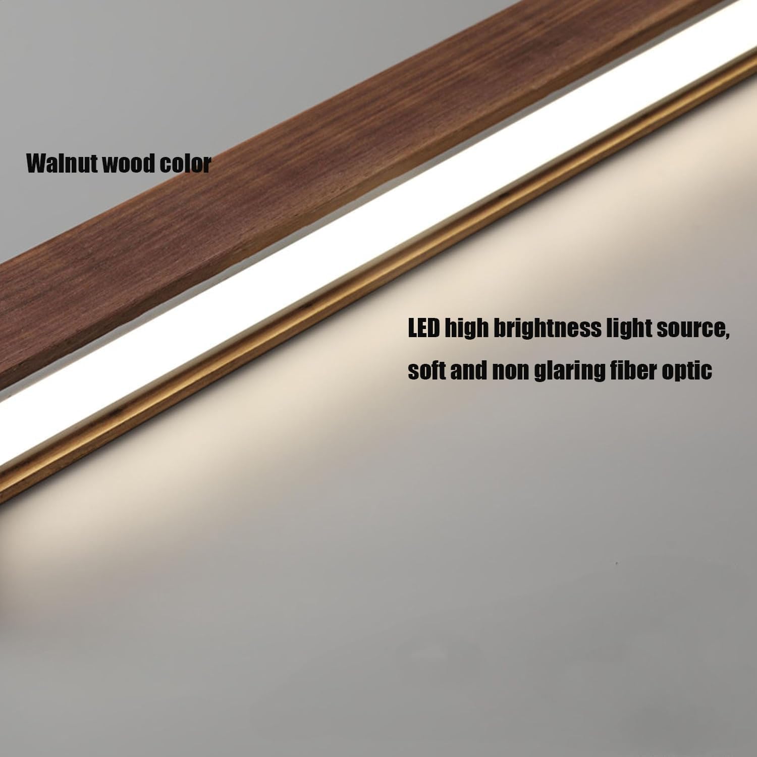 Holz Pendelleuchte LED Esszimmer Dimmbar Esstischlampe Hängelampe Linear Design Hängeleuchte Dimmbare LED Pendellampe mit Fernbedienung, Höhenverstellbare für Büro Küche Esszimmer (Pfirsichholz, 80)