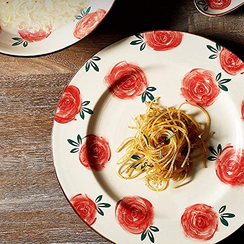 NC Set di stoviglie, per la casa o Ristorante Speciale, Set per la Cena in Ceramica, 51 Pezzi Retro Garden Rose Filo di… - immagine 3