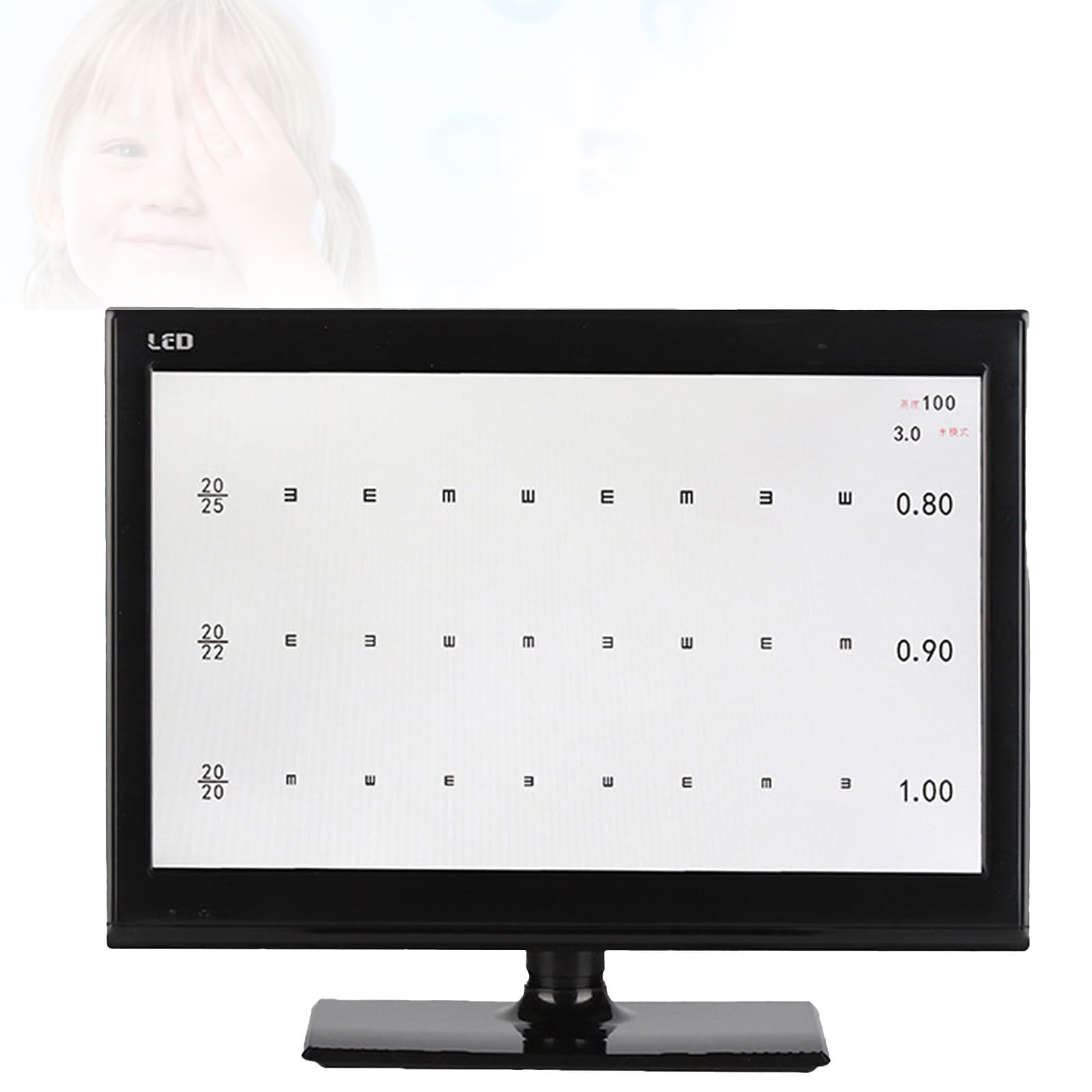 Cyfrowa tablica do badania ostrości wzroku Vision Acuity LCD 21,5 cala, elektroniczne optyczne tablice okulistyczne HD z celami wizualnymi i metodami wyświetlania 18.5in