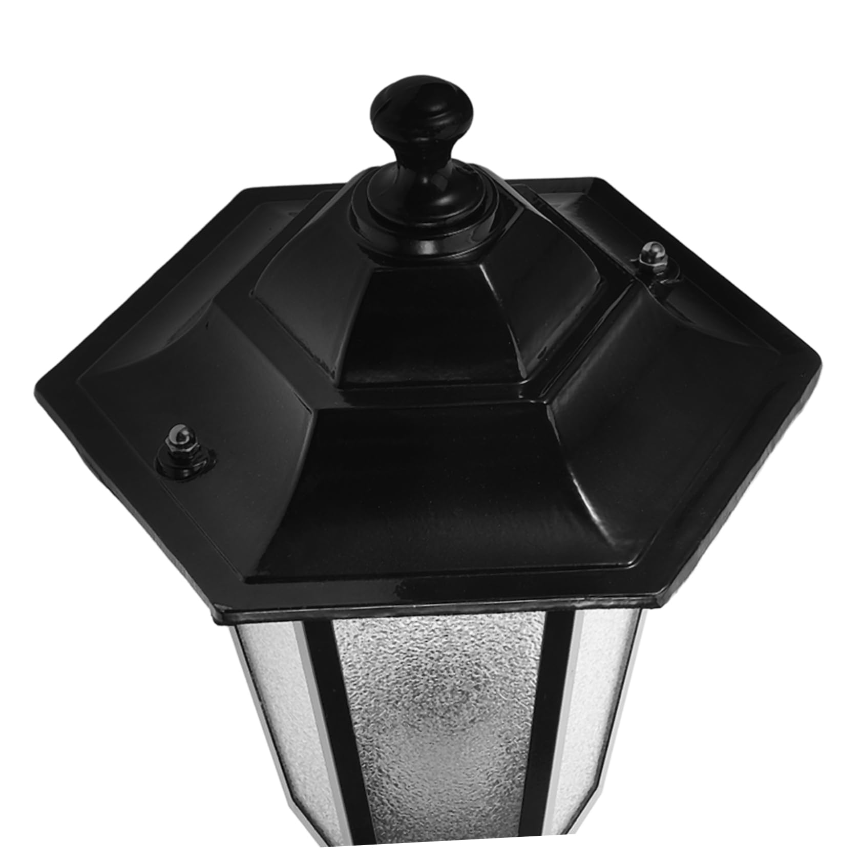DOITOOL Lampada da Pilastro da Esterno in Metallo e Vetro a Sei Lati, Stile Europeo Classico, Facile Installazione per Cortili e Spazi Verdi