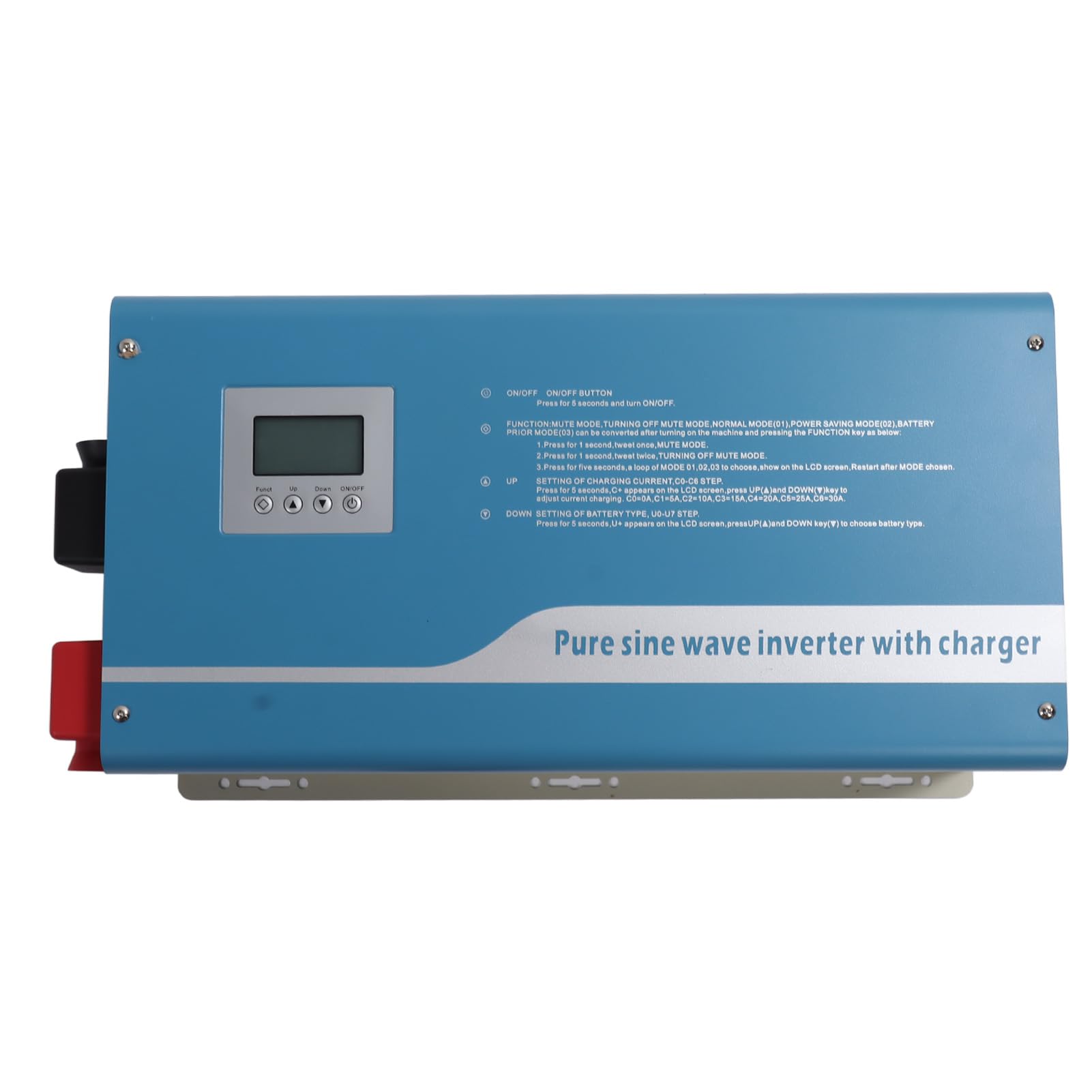 Aramox Falownik Solarny 1,5 KW, Przetwornica Czystego Sinusa 1500 W LCD,