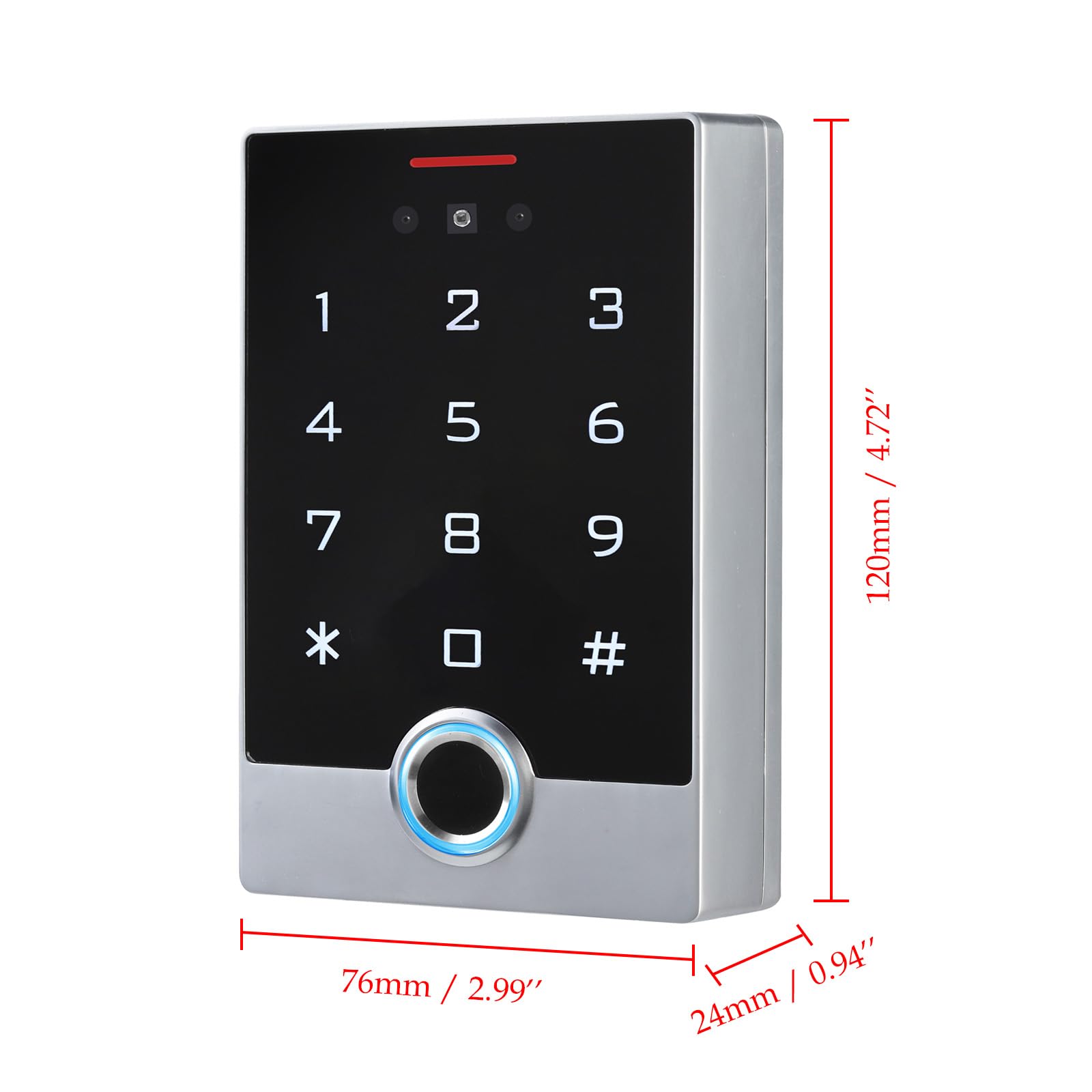 Smart Fingerprint Access Control System Kit mit 544.3 kg Magnetschloss, Tuya App Fernbedienung, Gesichtserkennung, Fingerabdruck, Passwort & RFID ID Card Entriegelung