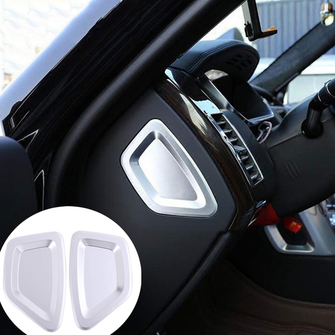 2pcs ABS Chrome Side Center Console Decoration Panel Cover Trim For Vogue Autobiography 2014-2017 L405