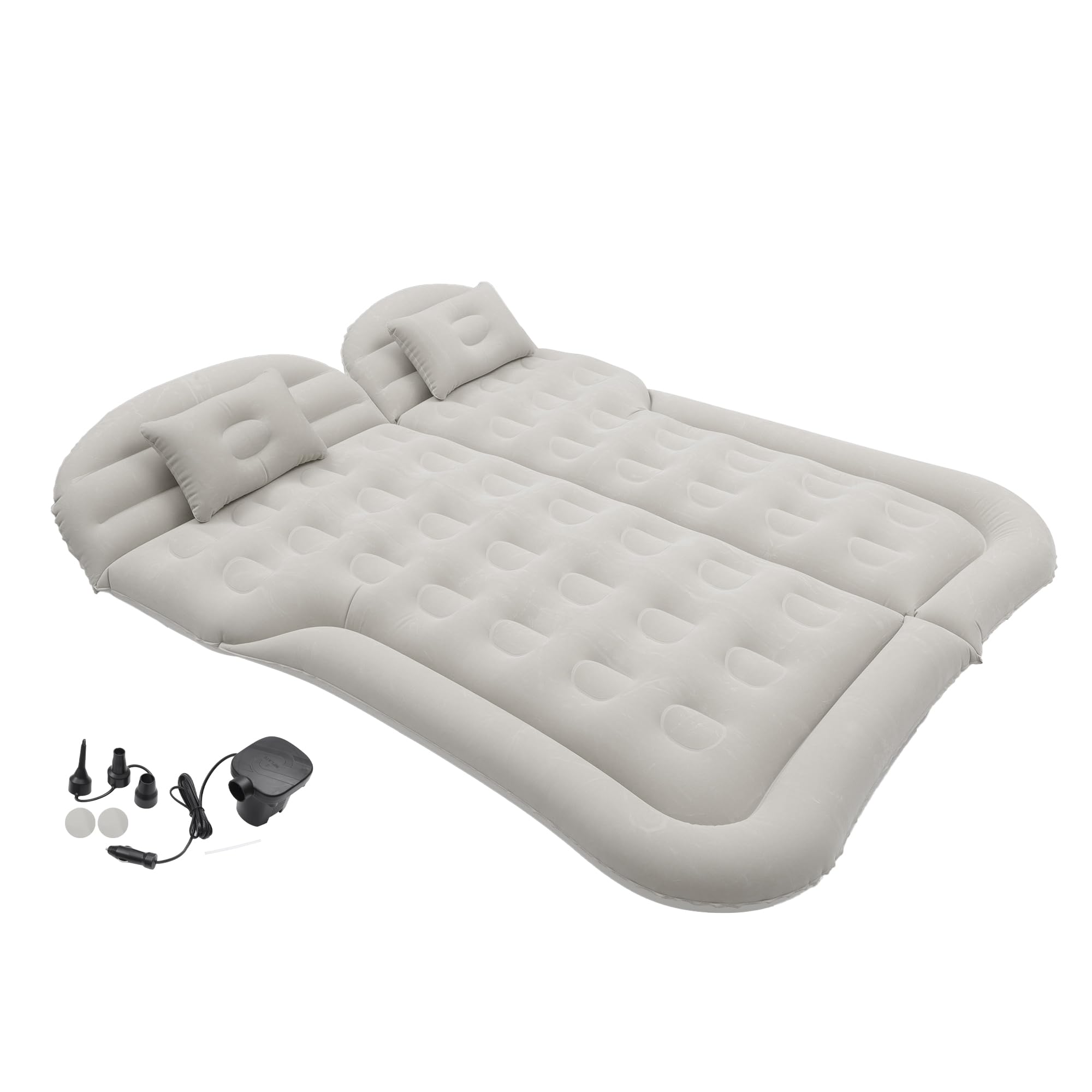 A ABSOPRO Car Air Mattress Camping Bed with Pillows for Car Travel Gray