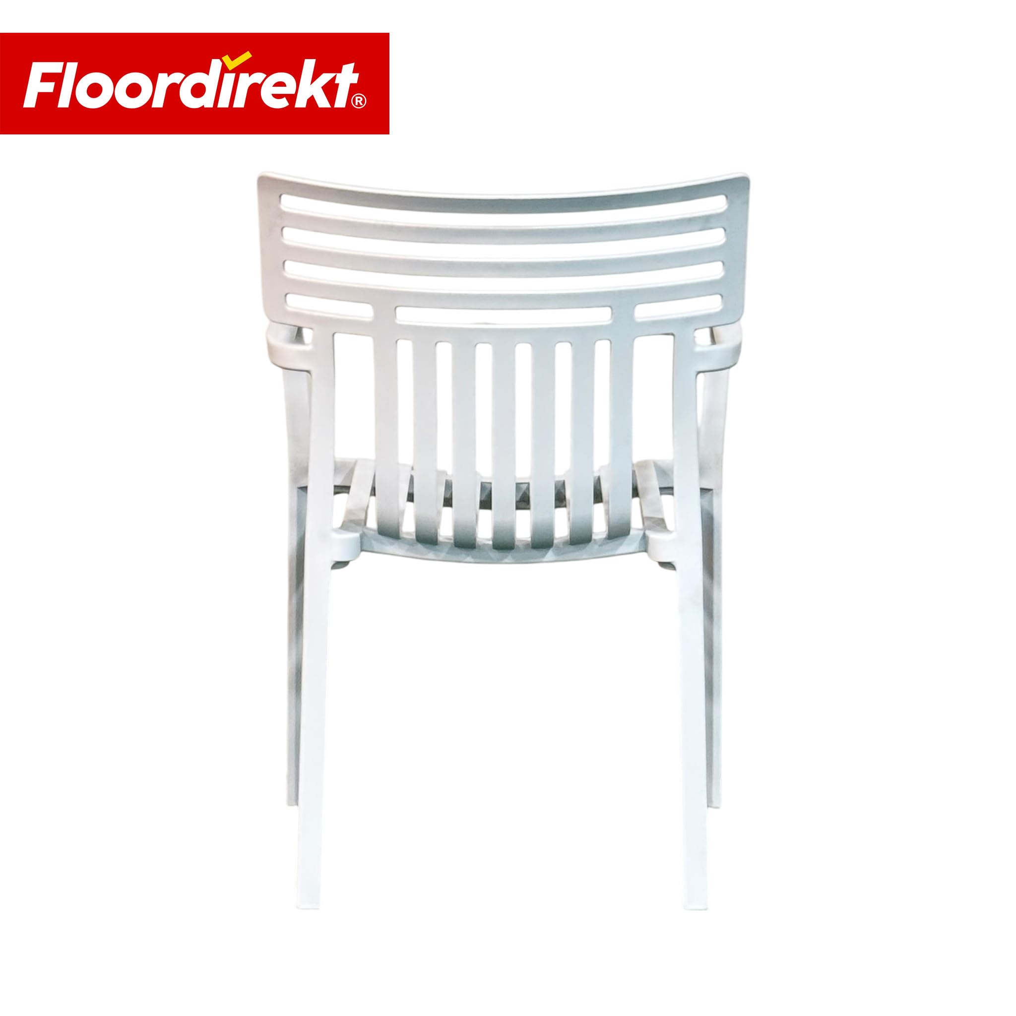 Floordirekt Sedia da Giardino Terrano con braccioli – Sedia Design impilabile, Bianca, Resistente alle intemperie e ai Raggi UV, Portata Fino a 200 kg, per Balcone, terrazza e Giardino