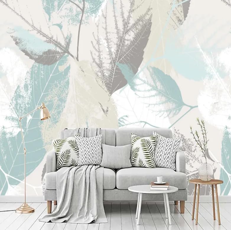 Papier peint photo feuilles modernes pour masquer imperfections mur