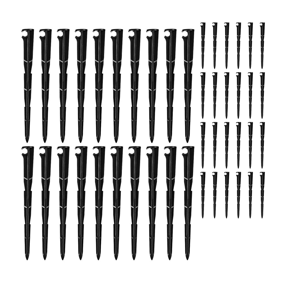 Littimoon 100 Pcs Irrigation Drip Support Stakes 1/4inch Universal Drip Lines Tubing Hose Drip Irrigation Hose Tubing Hose Holder