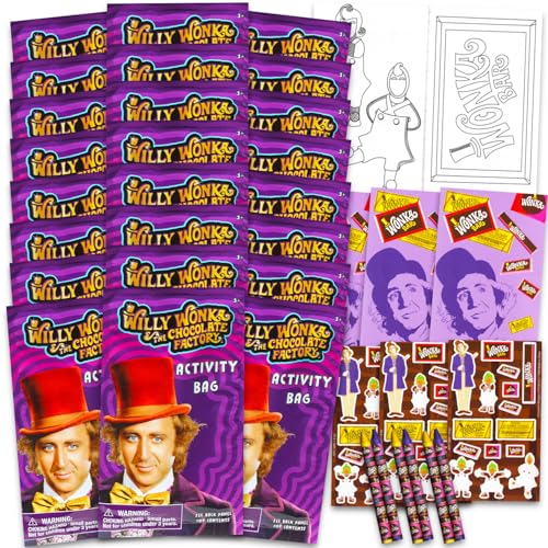 Willy Wonka Party Favors for Kids Bundle - 24 Mini Activity Packs