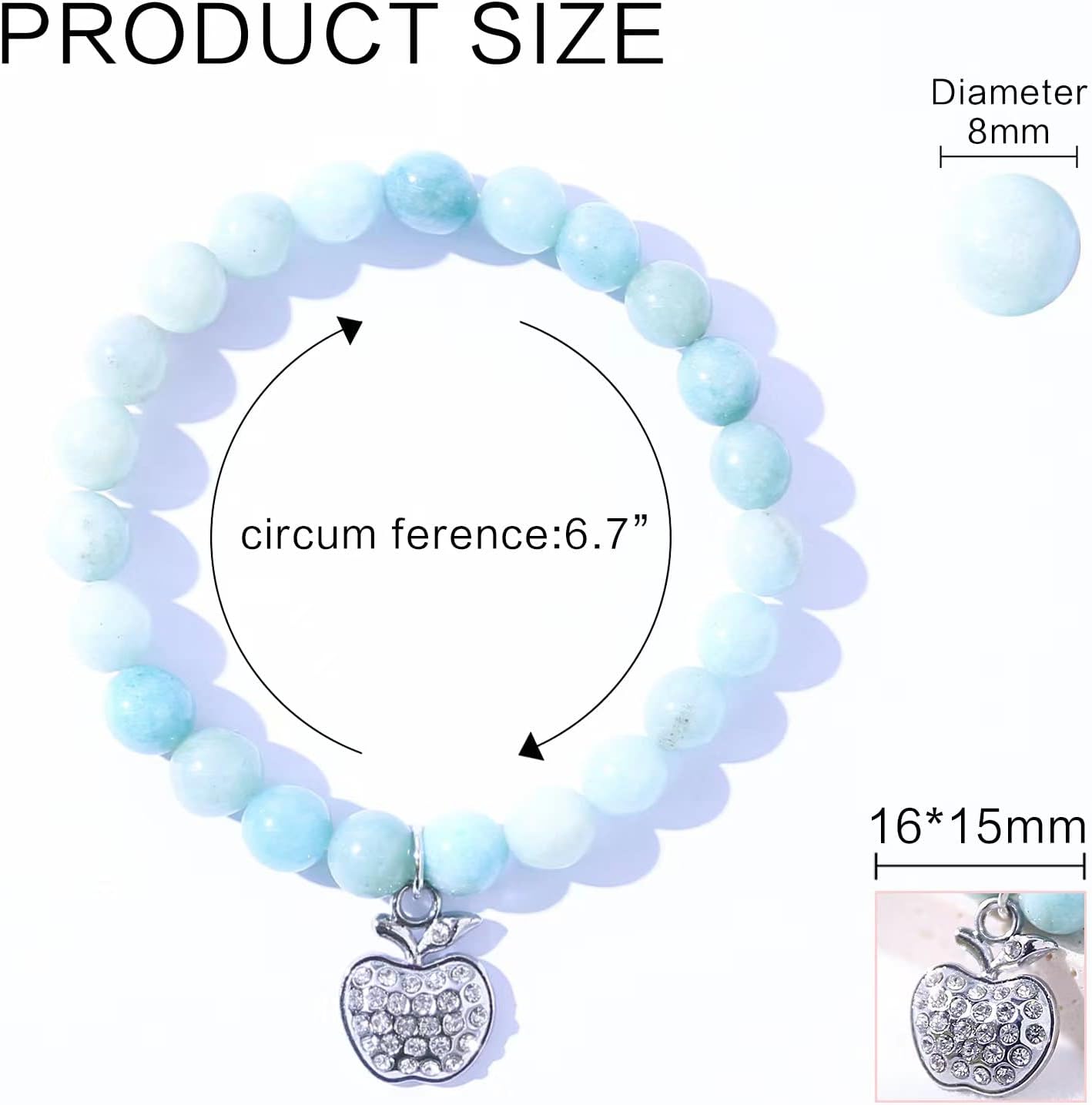 VICKHU Teacher appreciation gifts,Natural Stone teacher Bracelet gifts for women,thank you gifts for teacher meaningful gifts for women with gift message card - Image 6