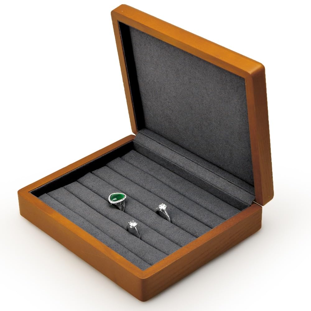 【人気商品】Woodten ジュエリーボックス 木製 指輪ケース 上品グレー内張 Amazon｜Woodten 木製ジュエリーボックス グレー内張り 9分割