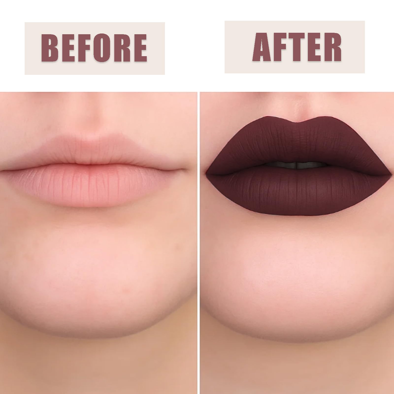 Deep Burgundy Long Lasting Liquid Lipstick with Glossy Finish, Velvet Matte Lip Gloss for Women Non-Sticky, Waterproof - Image 2