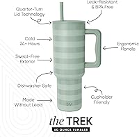Vista 121 de Simple Modern - Vaso Trek de 40 onzas con asa y tapa con sorbete, taza de viaje de acero inoxidable con aislamiento, apta para portavasos Bosque