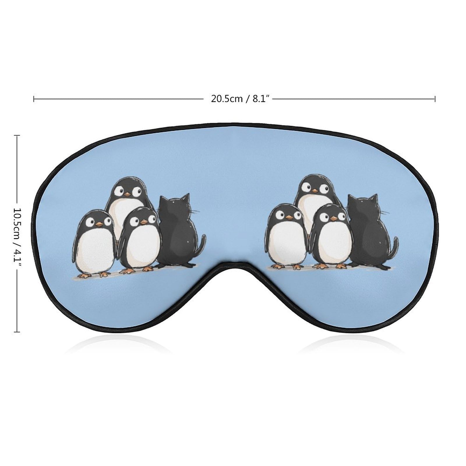 Imposter Penguin Cat Sleep Mask Eye Shade Cover Adjustable Strap for Travel Lunch Break Women Men