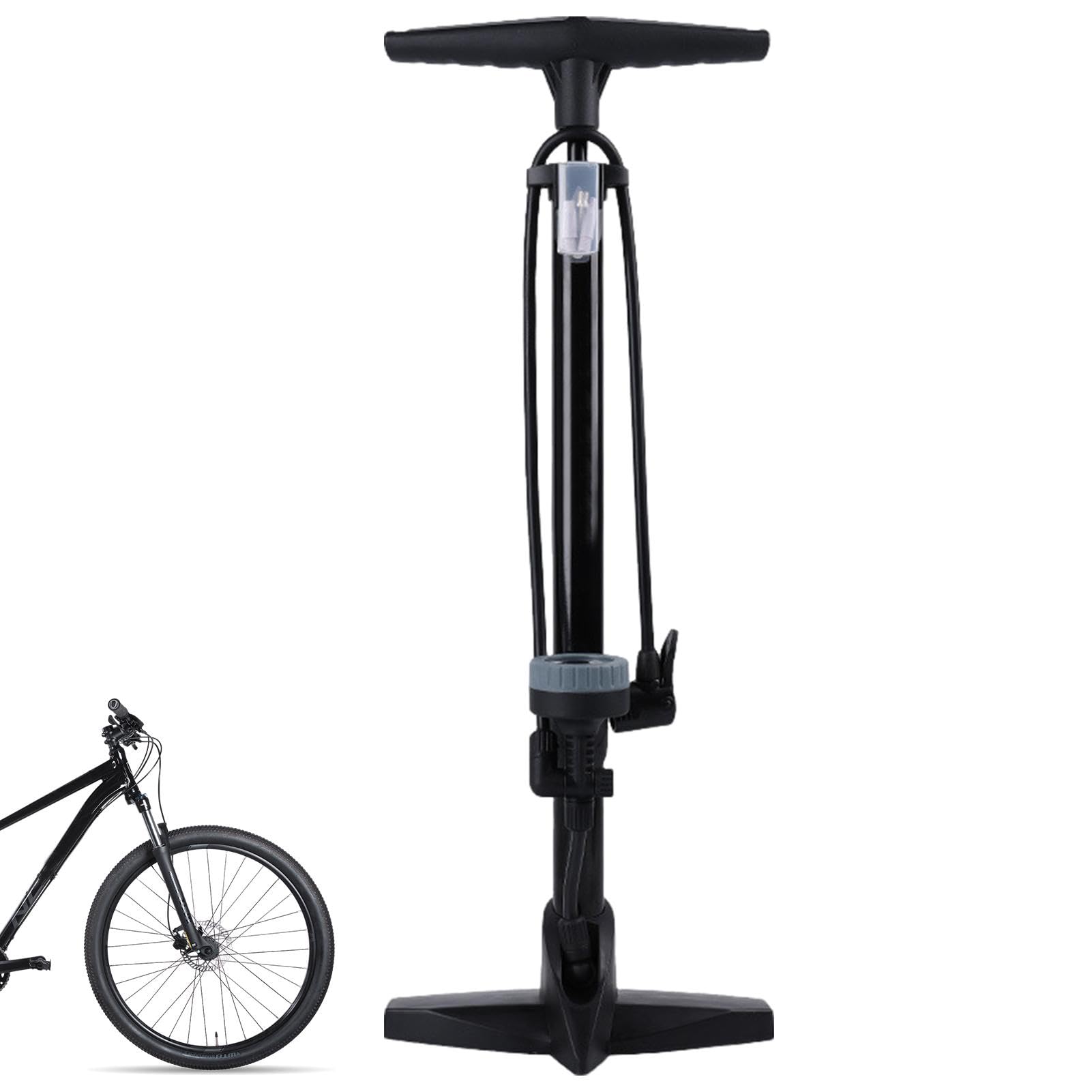 Pompa per Pneumatici per Bicicletta, Pompa per Pneumatici per Bicicletta | Pompa per Pneumatici Portatile con manometro accurato per Mountain Bike, Pompa per Pneumatici Leggera a Prova di Perdite con