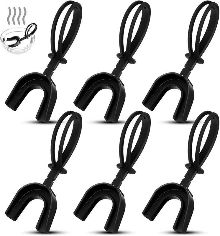 10 Pcs Moldable Football Mouth Guard with Strap, Black, Adult | Strapped Mouth Guard Sports Moldable Mouthguard Adult Youth Mouthpiece Protector for Basketball Hockey Wrestling