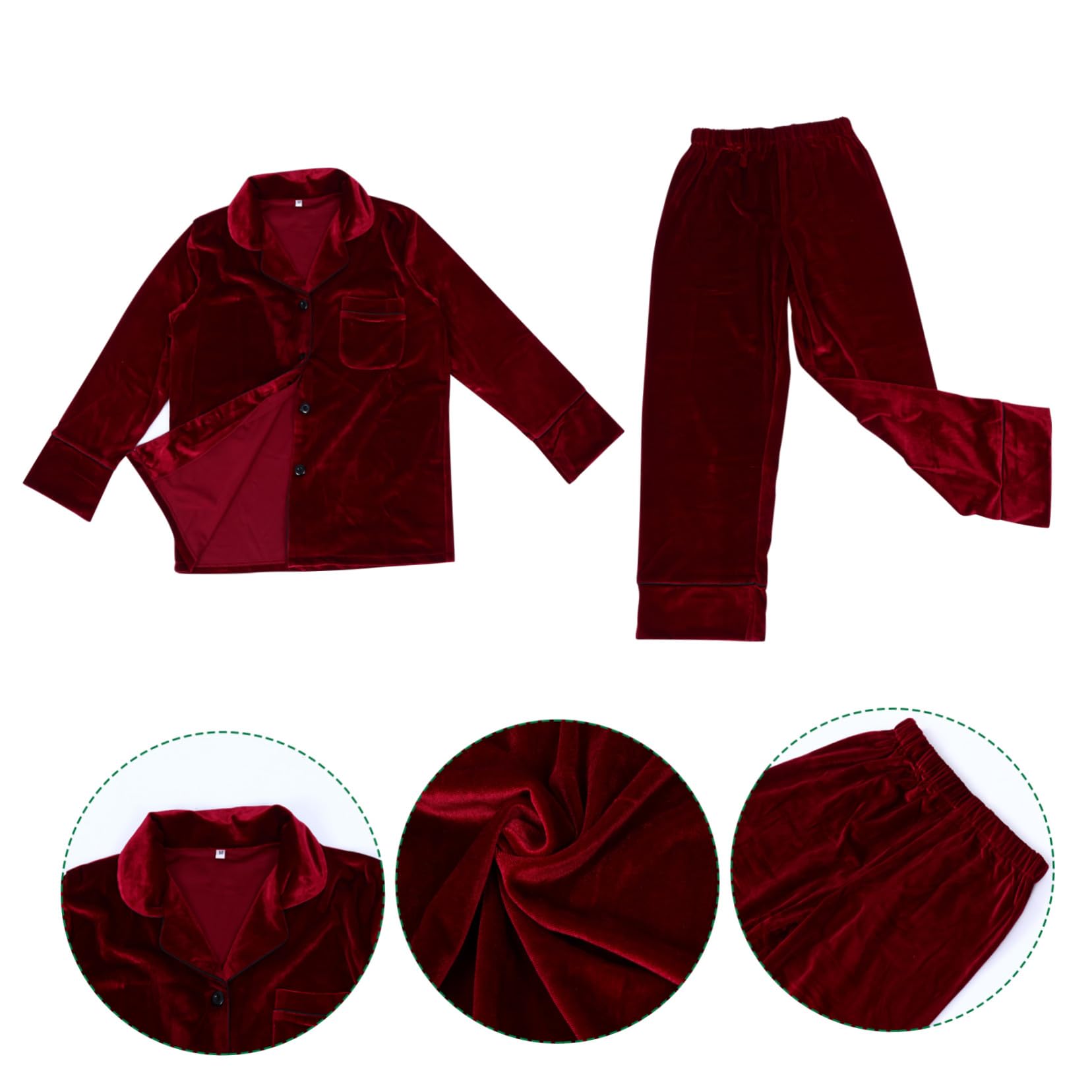 BESPORTBLE Conjunto de Pijama de Manga Larga para Mujer Invierno, Pijama Adulto Cálido de Poliéster y Spandex, Fácil de Poner y Quitar, Adecuado para Uso en Casa en Otoño E Invierno