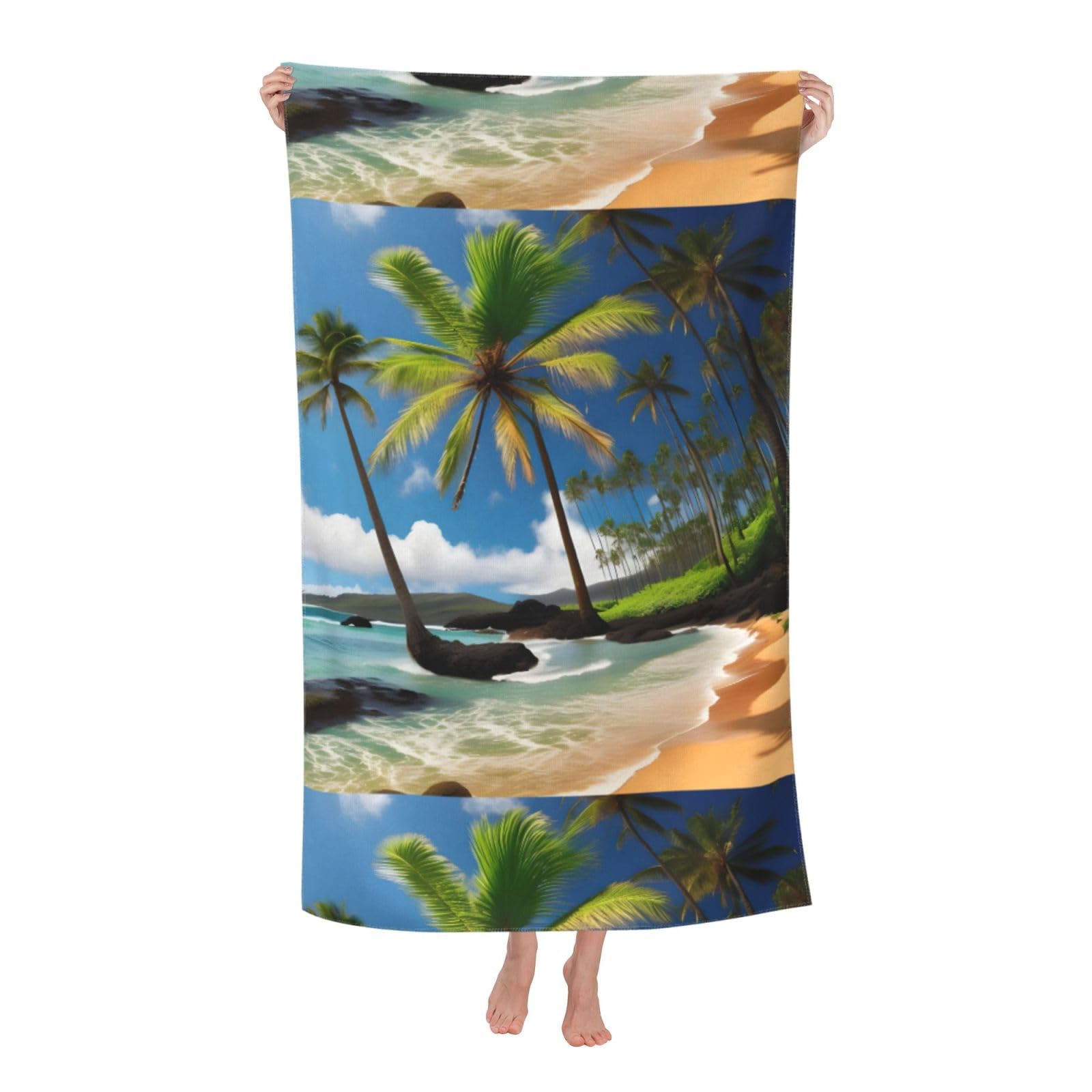 Cbaaghh Tropical Palm Tree Hawaii Beach Print Adult Beach Towels,Beach & Pool Towel,Beach Towels,Towels For Camping