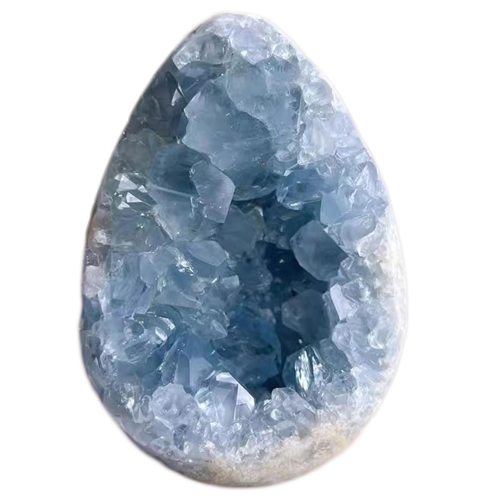 GPDNBIEU Natural quartz, Raw Celestite Crystal Cluster, Blue Rough Rock Druze Geode Reiki Minerals Specimen, Room Decor