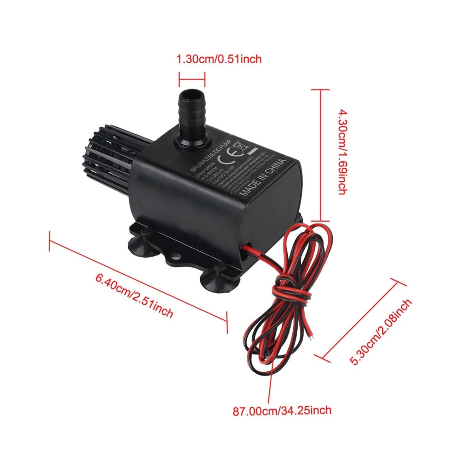 DC12V 5W 280L/H Podnoszenie 300 cm Mini bezszczotkowa pompa wodna zanurzeniowa wodoodporna fontanna akwarium cyrkulacyjna (QR30E)