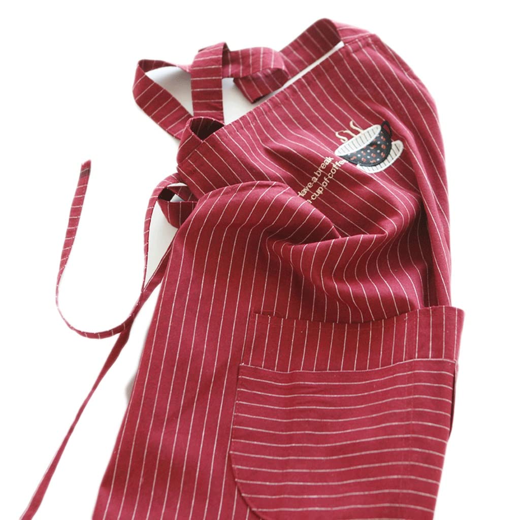 Tablier de cuisson SSDD 8602 double couche imperméable rouge rayé