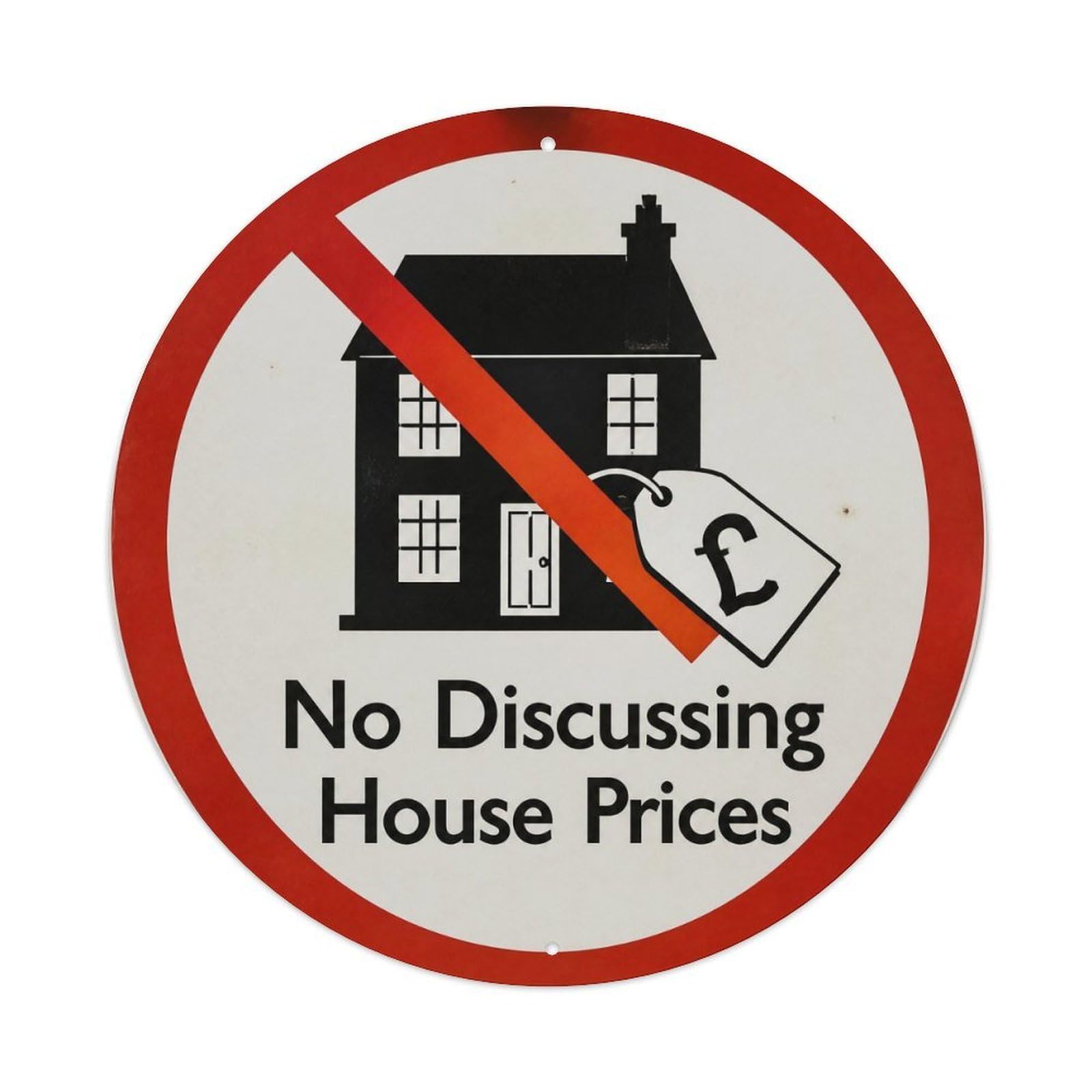 Olyhtr 8X8inch Classic Style Illustration Style Humor Notice British Social Satire Metal Tin Sign