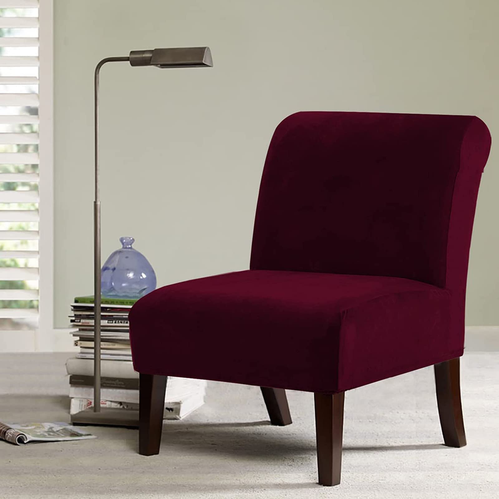 Housse De Fauteuil Crapaud 1 Place Sans Accoudoir En Velours - Protection Élégante Pour Chaise