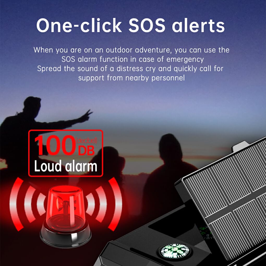 Radio FM con manivela de Mano, Clima de Emergencia, inalámbrico, ABS, Linterna LED, Potencia, BT, Linterna LED, manivela de Mano, Radio Am, Verde