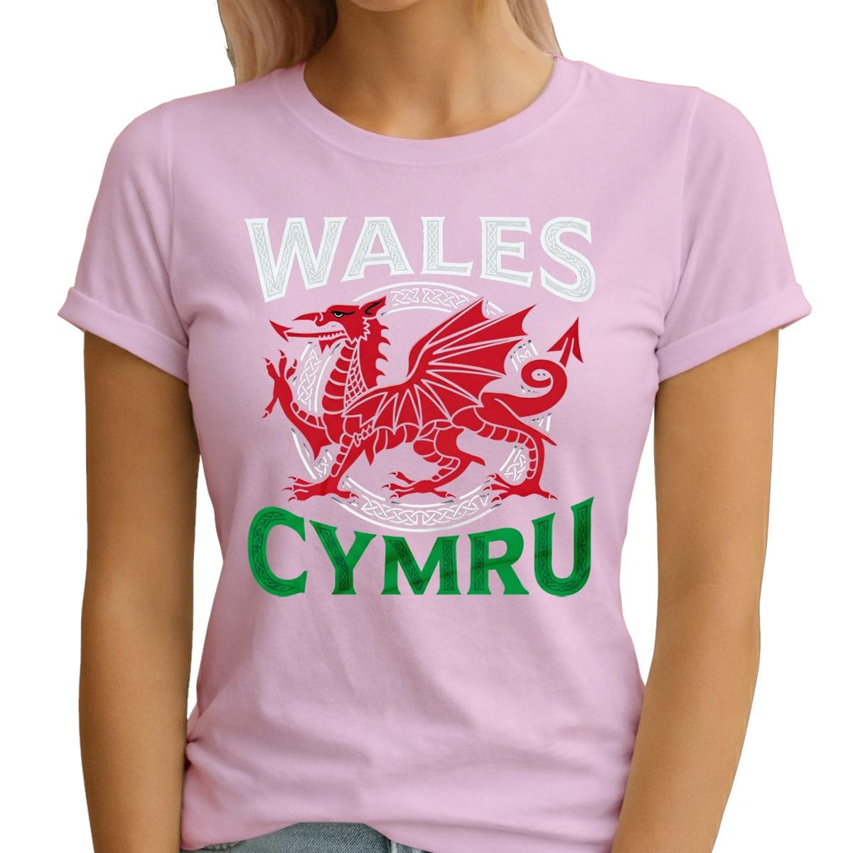 Wales Cymru Womens T Shirt Welsh Rugby Football Supporter Clothing St Davids Day Themed Apparel S (10) Light Pink