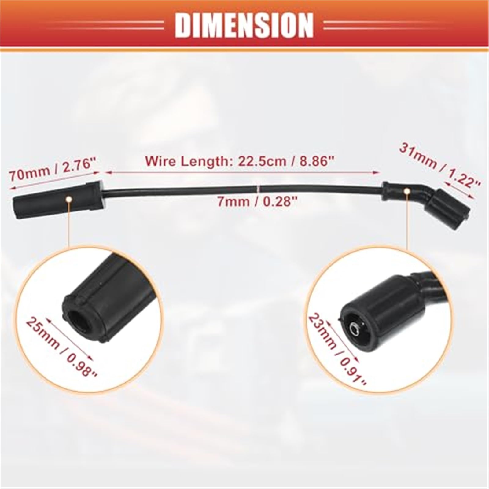Przewód cewki zapłonowej do świec zapłonowych, kabel 7 mm, do Chevrolet Avalanche Silverado Tahoe 4,8 l 5,3 l 6,0 l nr 88894393/89017270 Opakowanie 8 szt. Przewód zapłonowy do samochodów