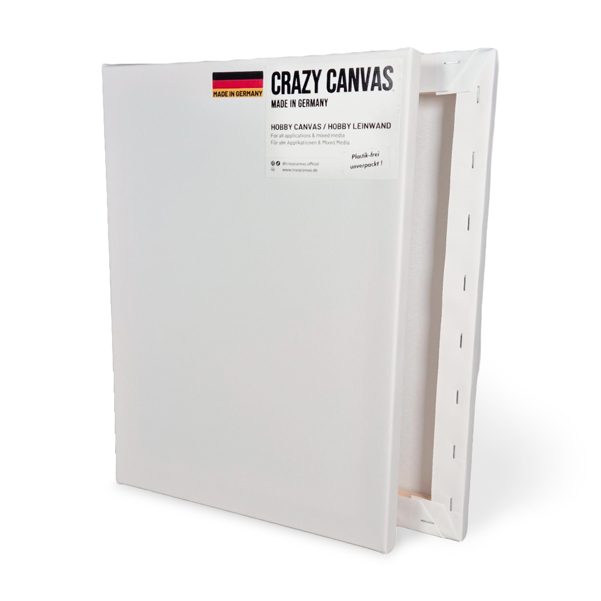 Leinwand zum Bemalen HOBBY 80x120 cm, 2er Pack | Universal grundierte Leinwand auf Keilrahmen - feine Struktur, 270 g/m² - Premium Kunstbedarf Made in Berlin