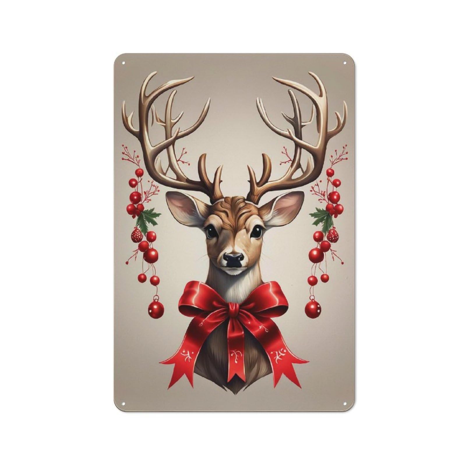 Deer Rustic Metal Wall Decor 30x20cm, Rustic Metal Sign for Farmhouse Kitchen, Pantry Or Dining Area